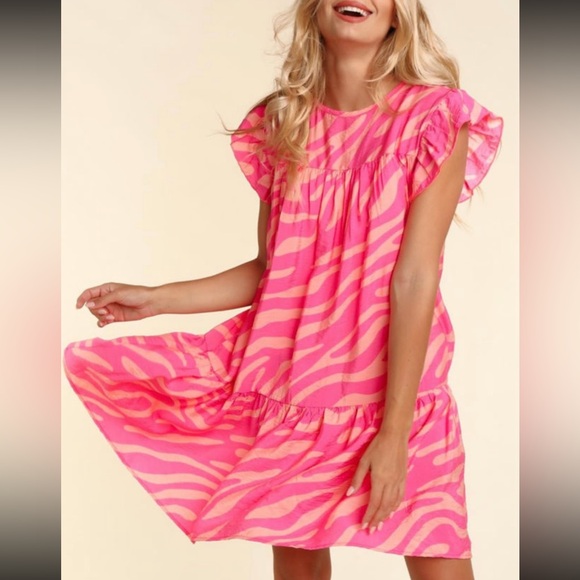 Dear Lover Zebra Print Dress - Picture 1 of 3